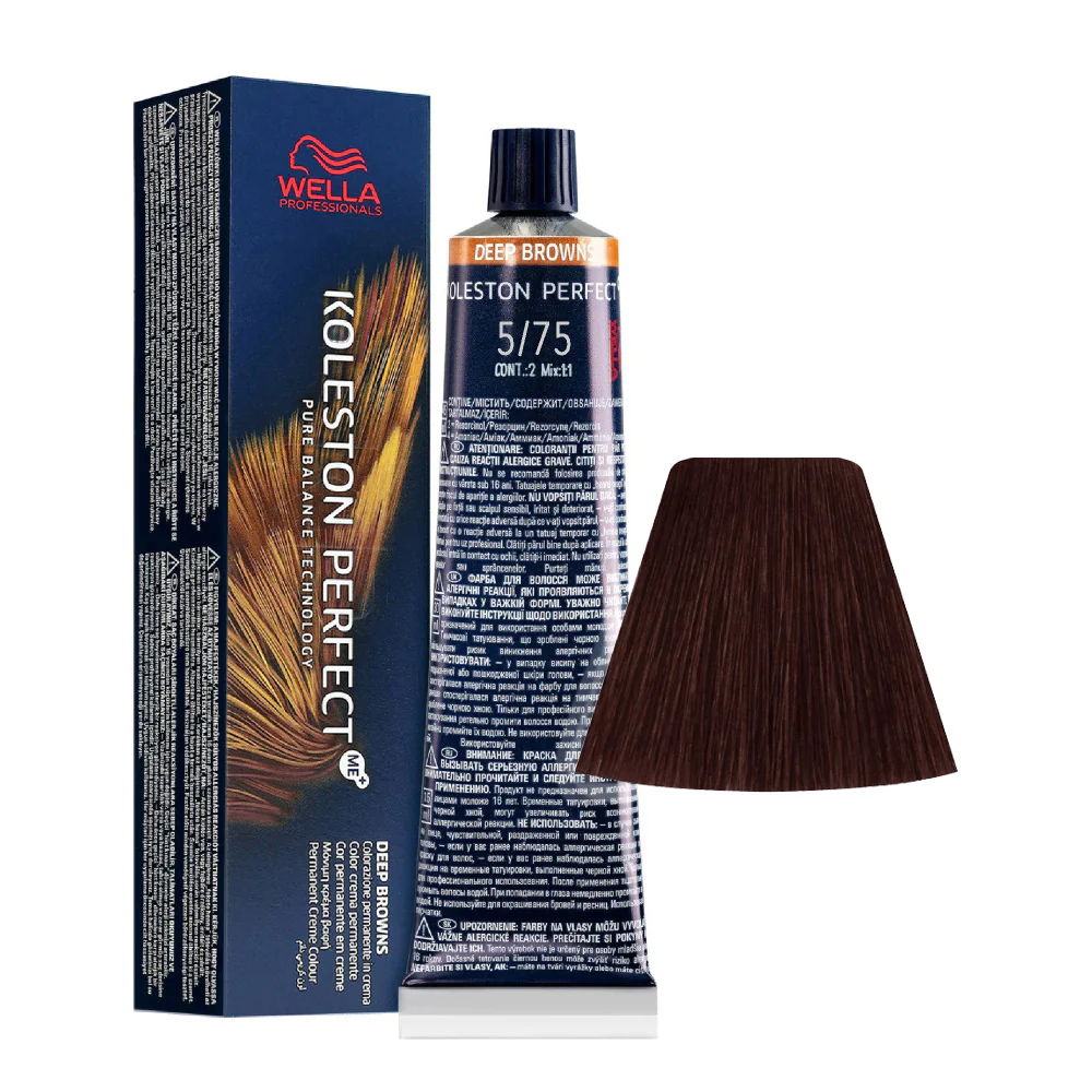 Wella Koleston Perfect Me+ Deep Browns 5/75 Castano Chiaro Sabbia Mogano 60ml - colorazione permanente