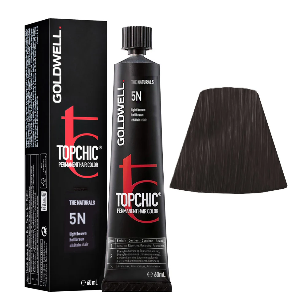 Goldwell Topchic Tube 5N Light Brown 60ml - colore permanente in tubo