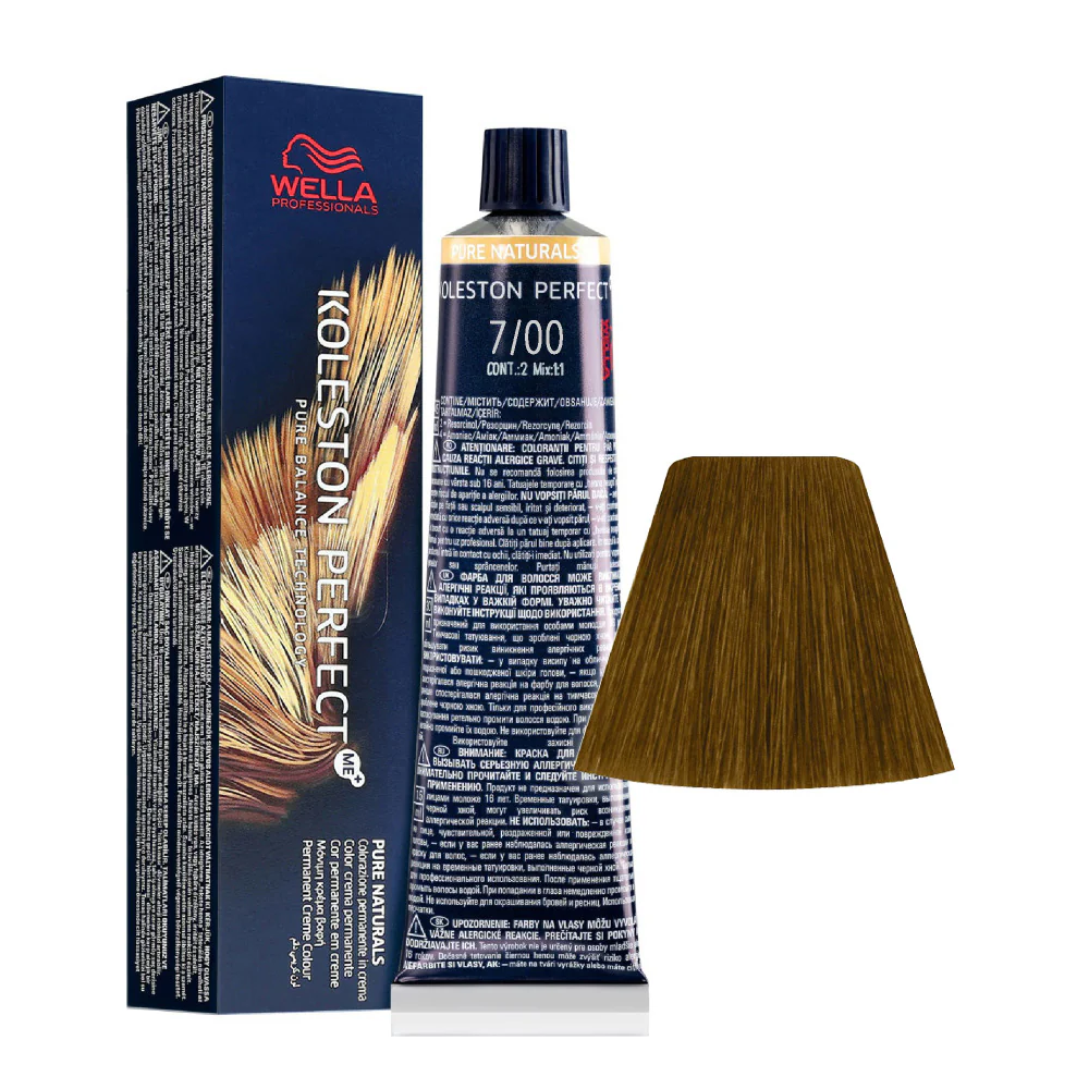 Wella Koleston Perfect Me+ Pure Naturals 7/00 Biondo Medio Intenso 60ml - colorazione permanente