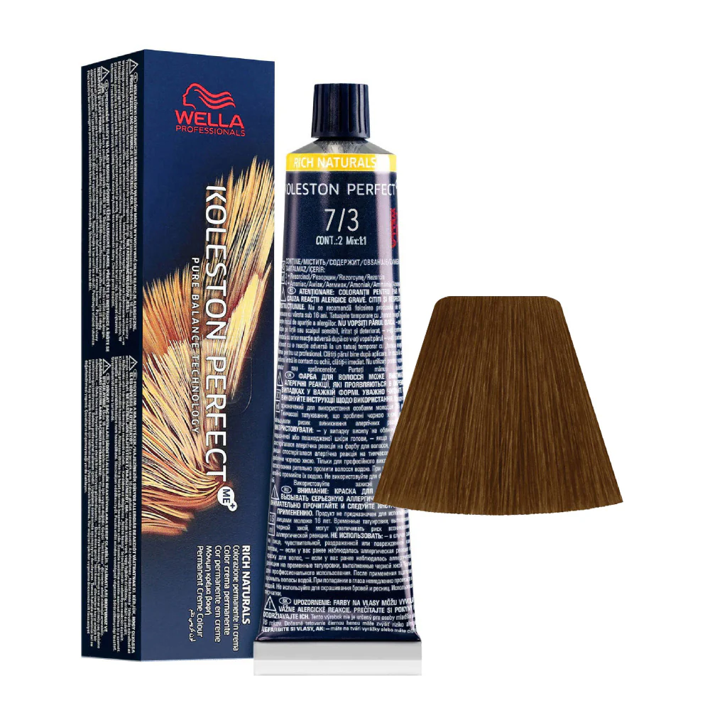 Wella Koleston Perfect Me+ Rich Naturals 7/3 Biondo Medio Dorato 60ml - colorazione permanente