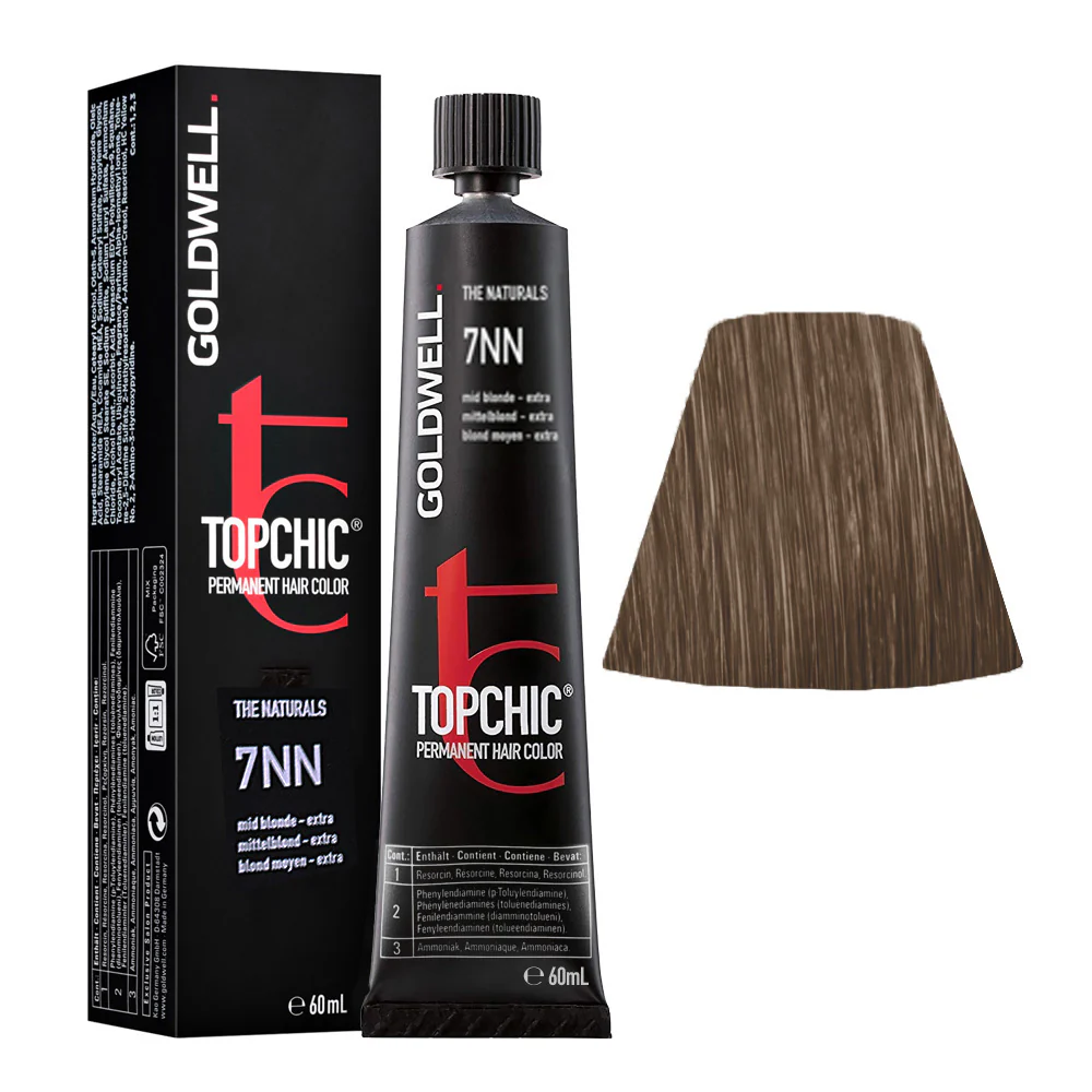 Goldwell Topchic Tube 7NN Medium Blonde Extra 60ml - colore permanente in tubo