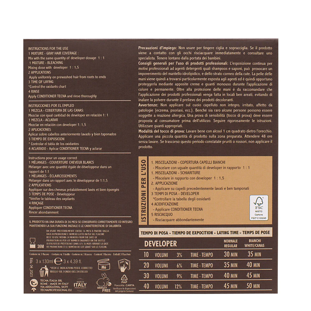 9.32 Biondo Chiarissimo Oro Naturale Tecna NCC Biorganic Acid Color 3x130ml - Image 2