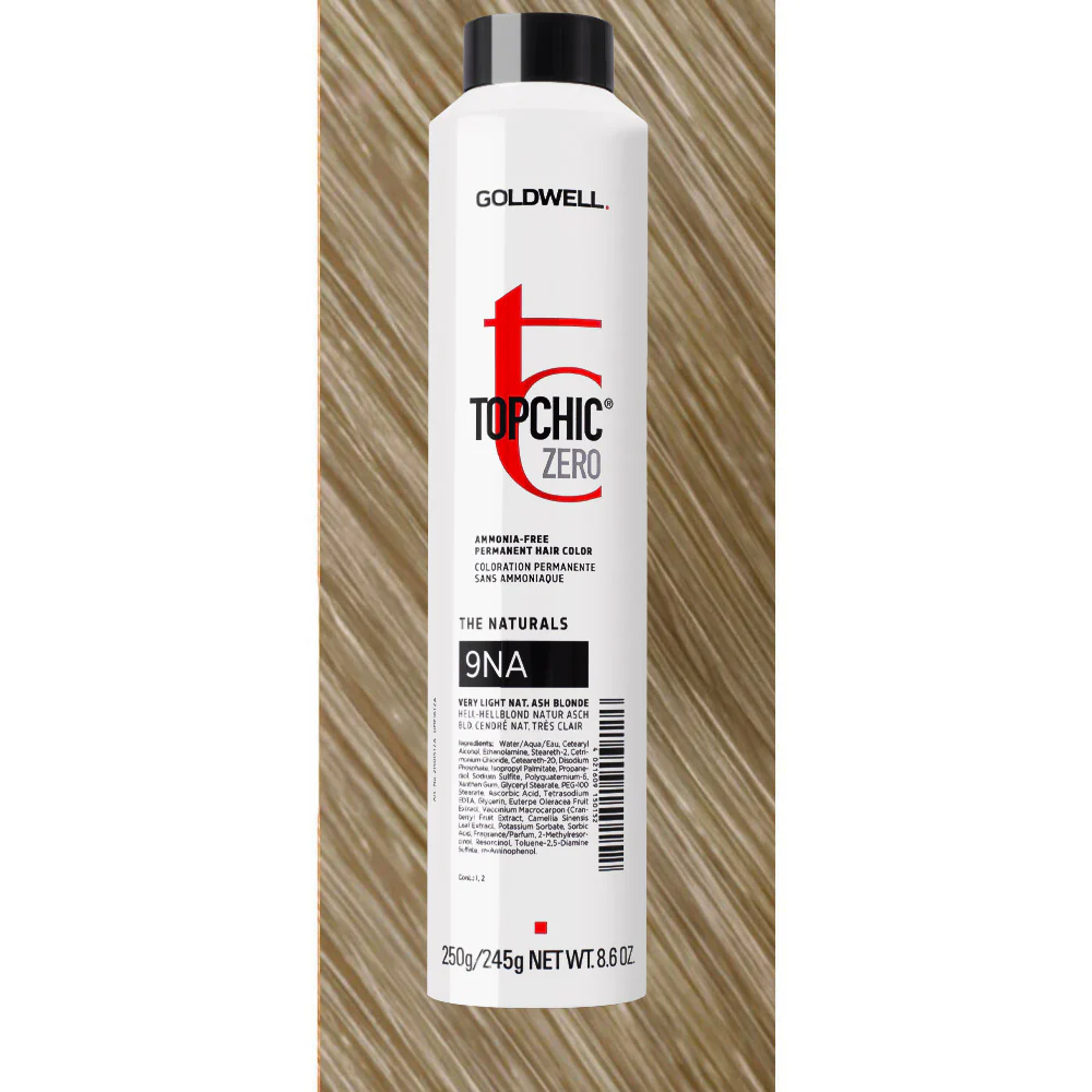 9NA Topchic Zero The Naturals Very Light Natural Ash Blonde Can 250ml - colorazione permanente senza ammoniaca