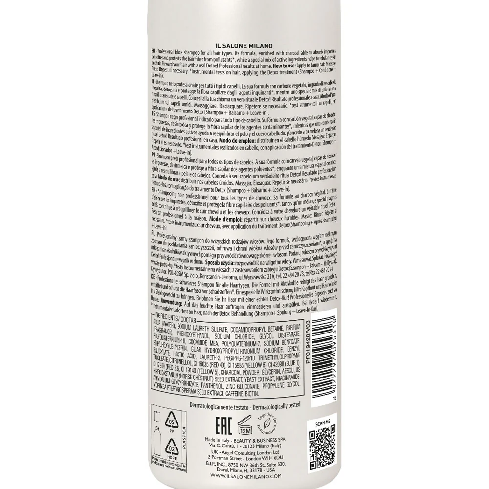 Alfaparf Milano Il Salone Detox Shampoo 500ml - shampoo purificante per tutti i tipi di capelli - Image 2