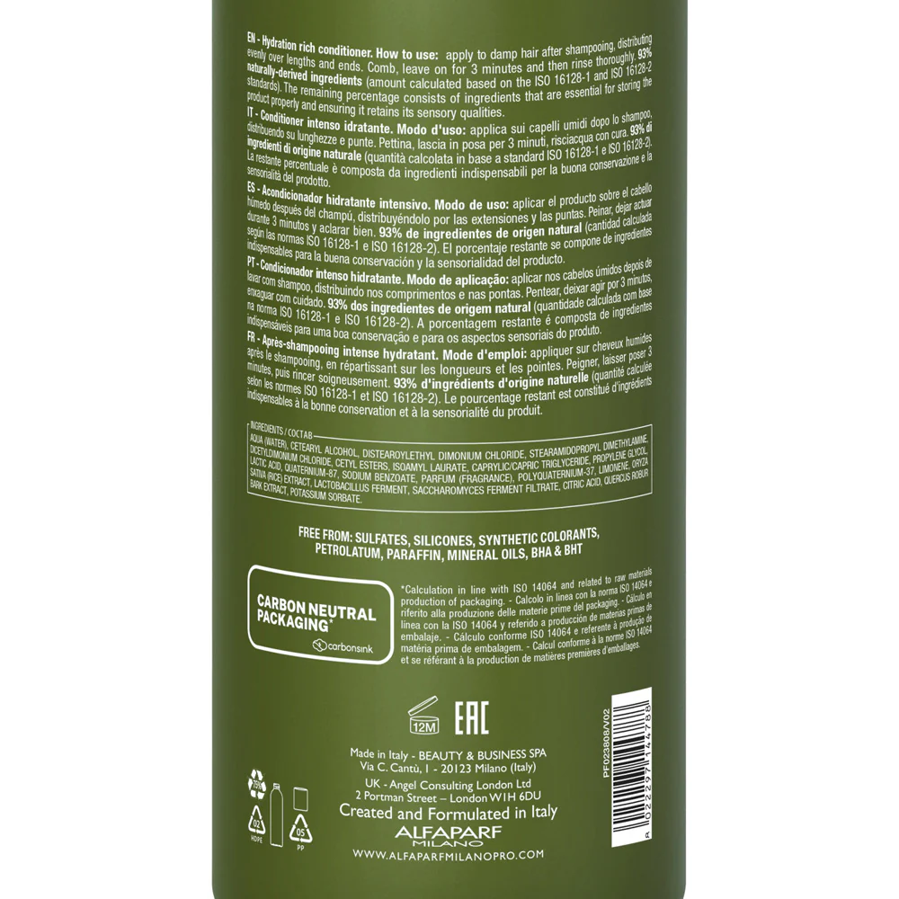 Alfaparf Milano Benvoleo Hydration Hydra Rich Conditioner 1000ml - balsamo idratante - Image 2