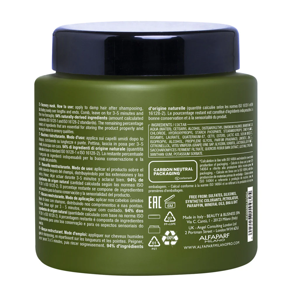 Alfaparf Milano Benvoleo Recovery Mask 450ml - maschera ristrutturante - Image 3