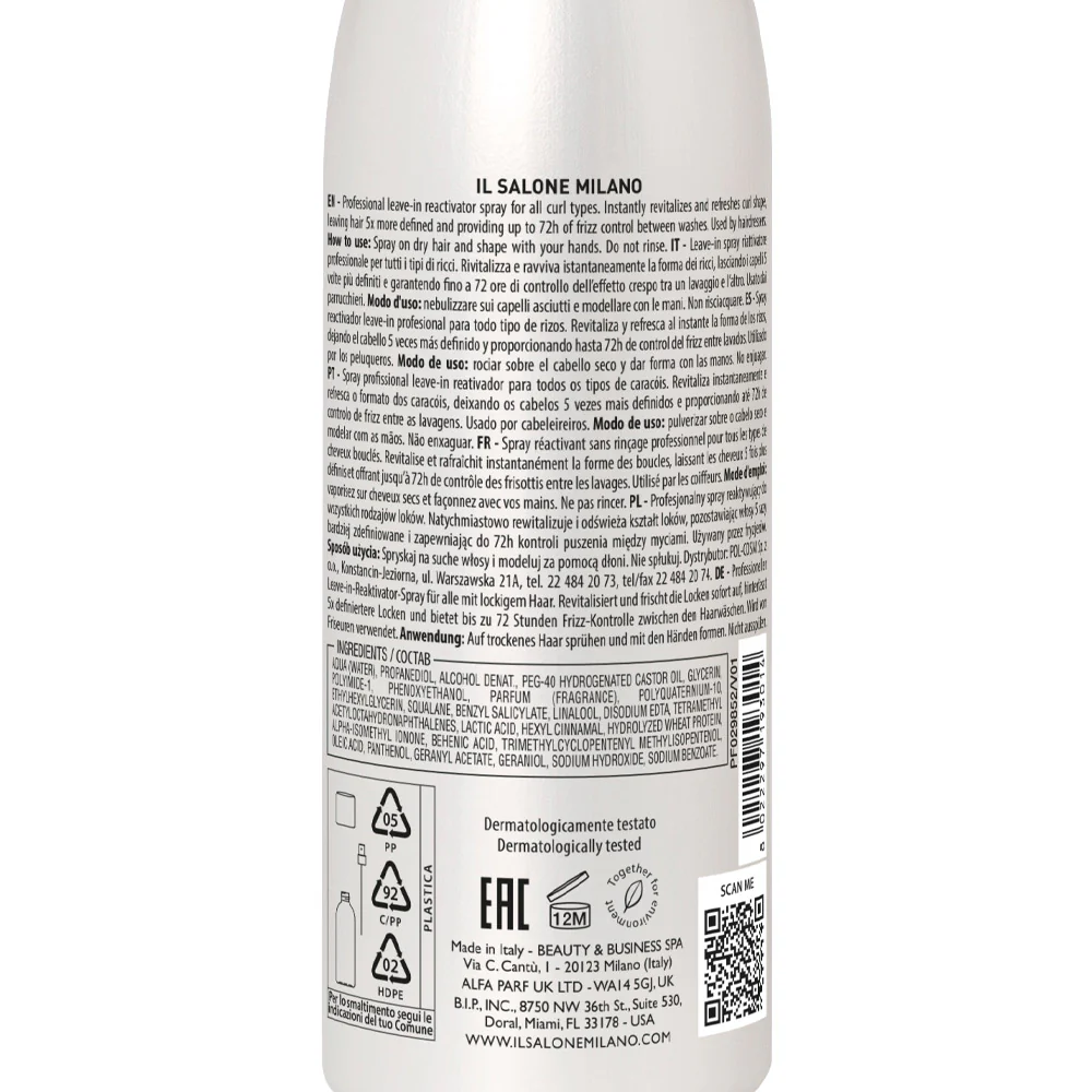 Alfaparf Milano Il Salone Curls Reactivator Spray 200ml - spray leave-in capelli ricci - Image 3