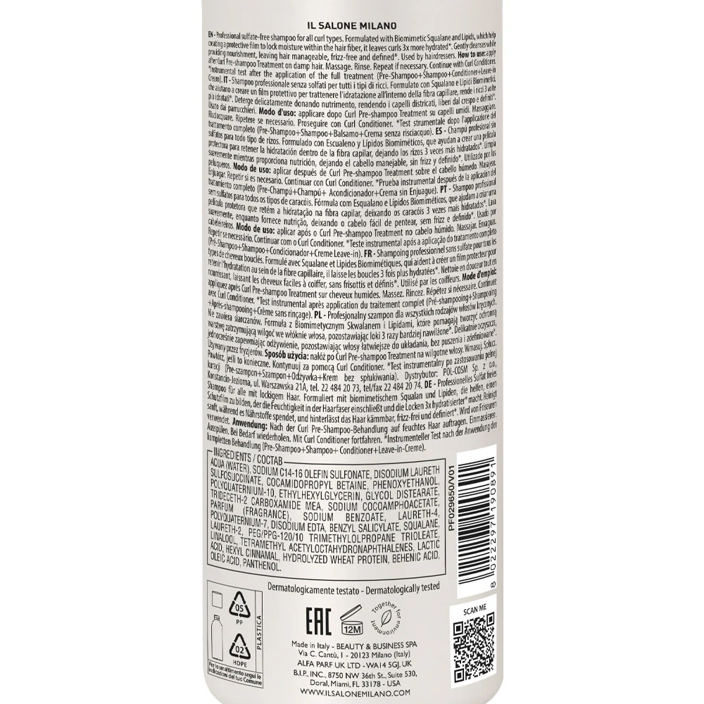 Alfaparf Milano Il Salone Curls Shampoo 500ml - shampoo capelli ricci - Image 2