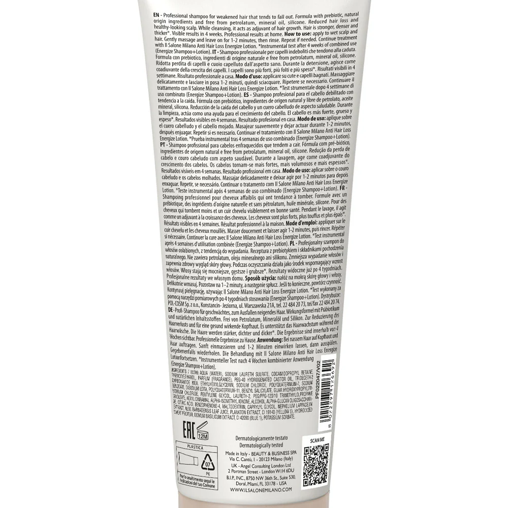 Alfaparf Milano Il Salone Scalp System Anti Hair Loss Shampoo 250ml - shampoo anticaduta - Image 2
