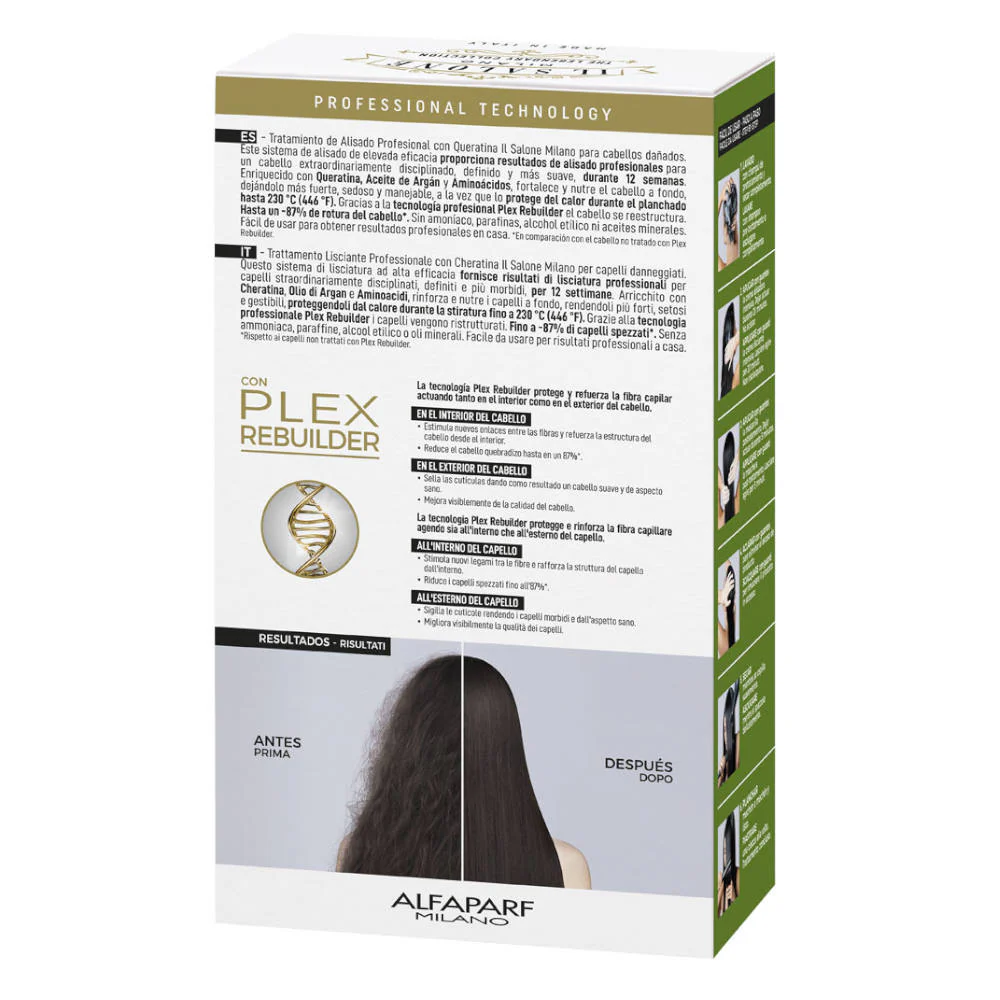 Alfaparf Milano Il Salone Straight Kit Argan & Cheratina - trattamento lisciante per capelli danneggiati - Image 2