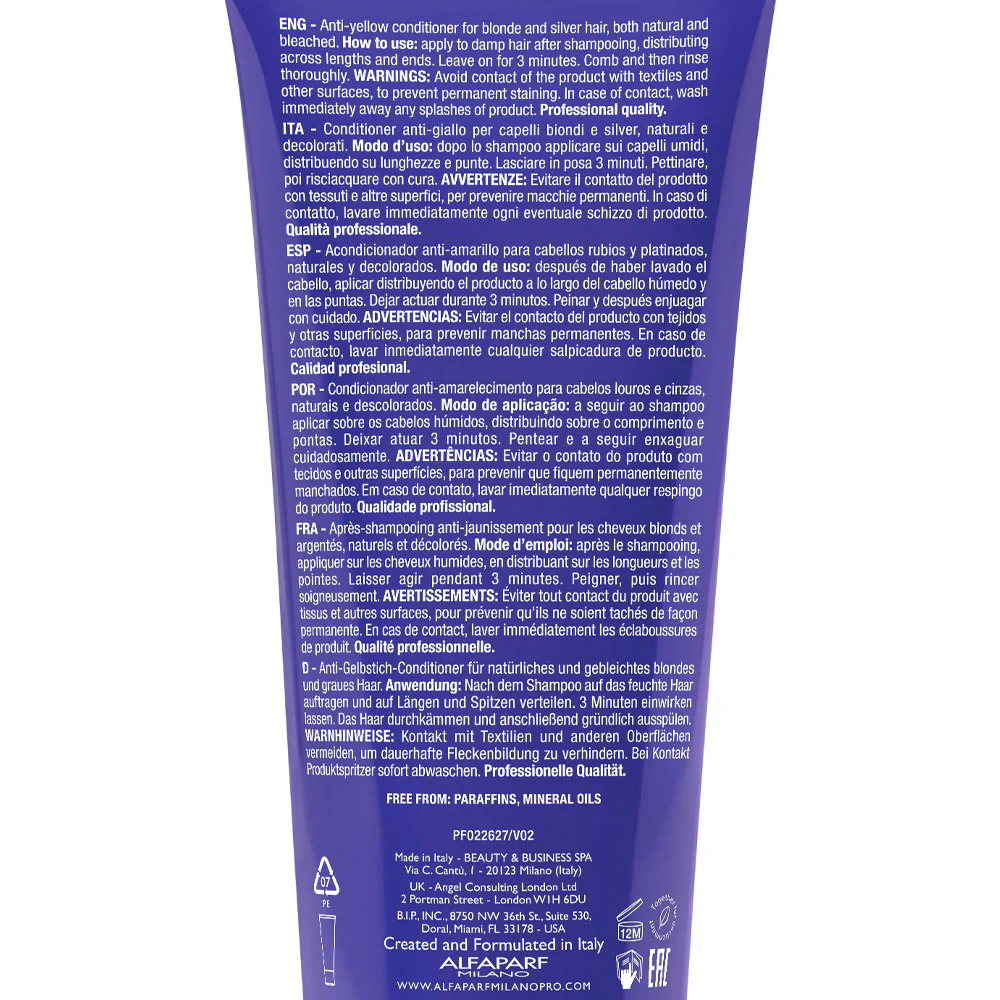 Alfaparf Milano Semi di Lino Blonde Anti-Yellow Conditioner 200ml - balsamo anti-giallo - Image 6