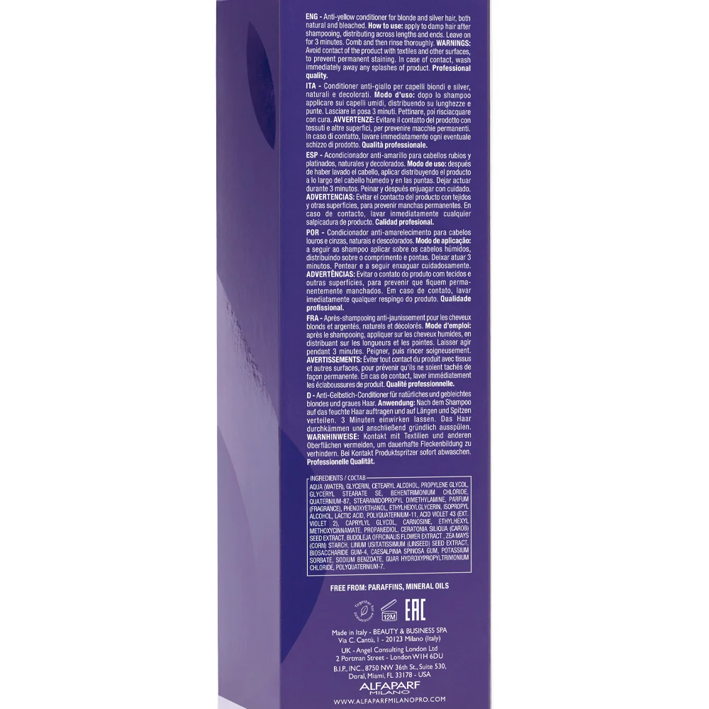 Alfaparf Milano Semi di Lino Blonde Anti-Yellow Conditioner 200ml - balsamo anti-giallo - Image 7