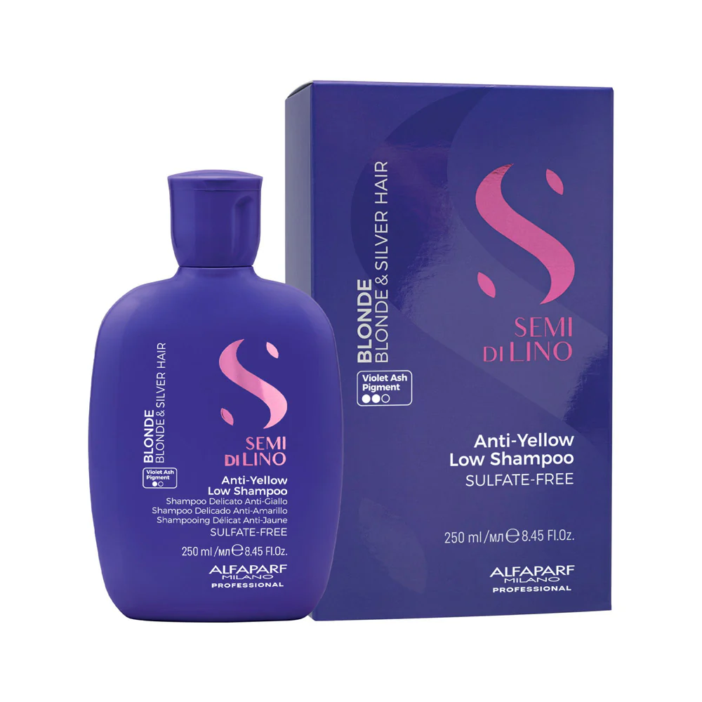 Alfaparf Milano Semi di Lino Blonde Anti Yellow Low Shampoo 250ml - shampoo delicato anti-giallo - Image 2