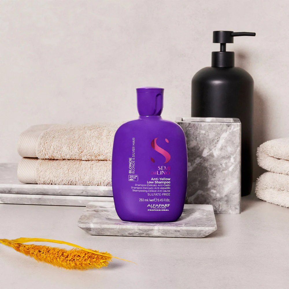 Alfaparf Milano Semi di Lino Blonde Anti Yellow Low Shampoo 250ml - shampoo delicato anti-giallo - Image 5