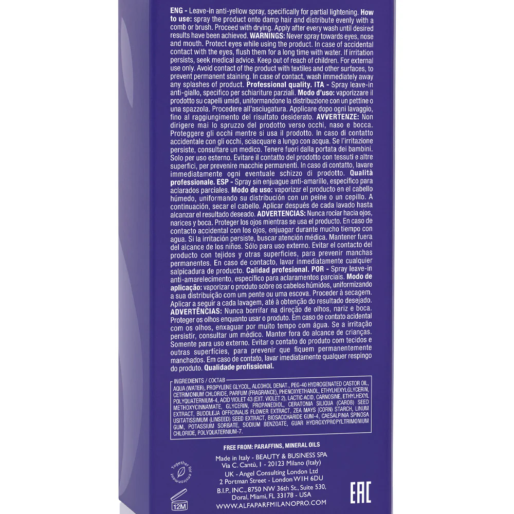 Alfaparf Milano Semi di Lino Blonde Anti-Yellow Spray 125ml - spray anti-giallo - Image 8