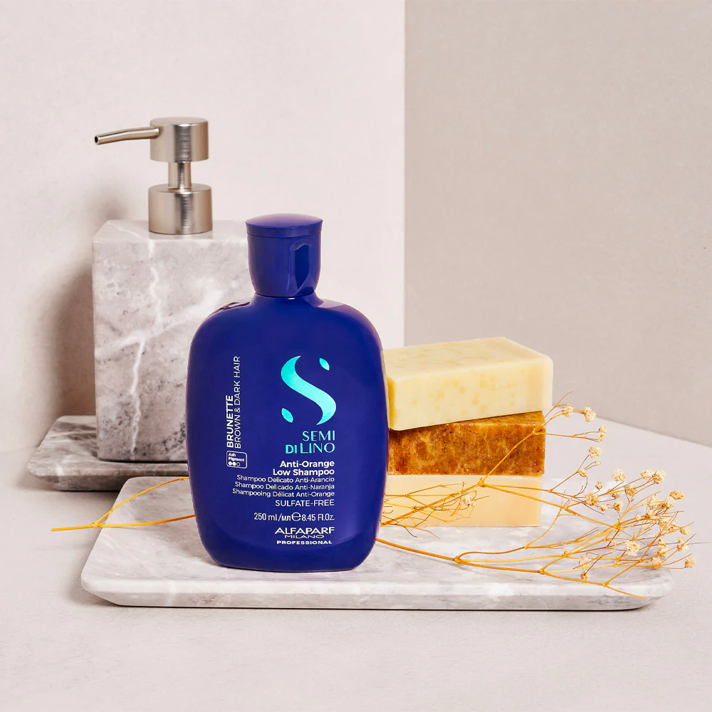 Alfaparf Milano Semi di Lino Brunette Anti-Orange Low Shampoo 250ml - shampoo delicato anti-arancio - Image 6