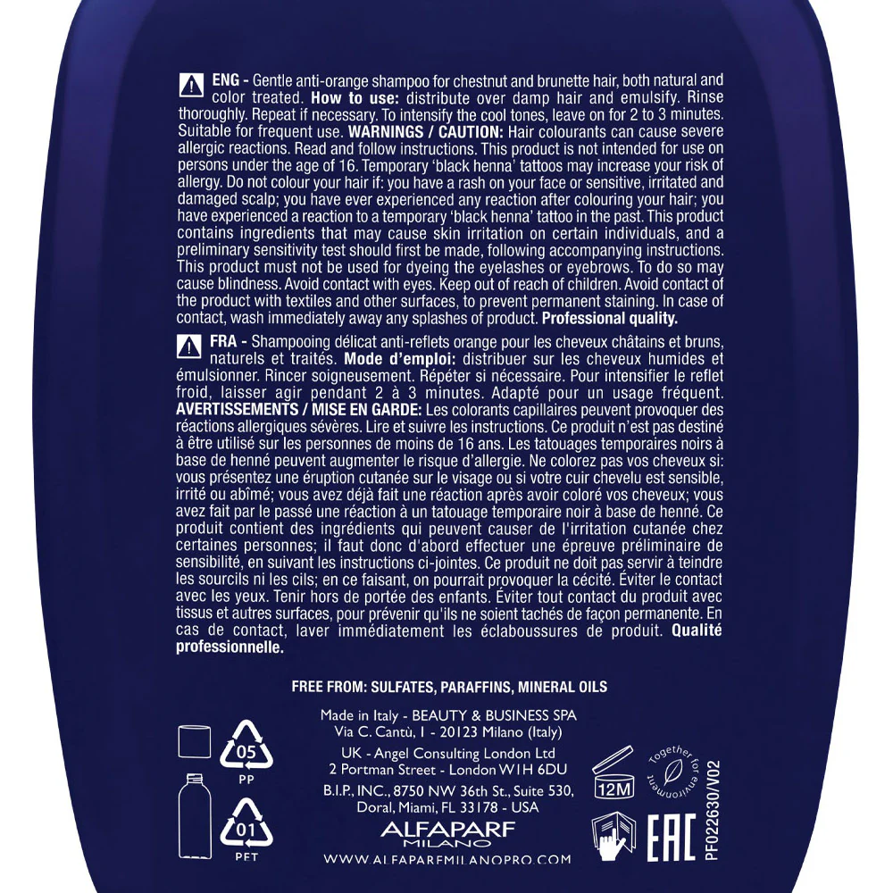 Alfaparf Milano Semi di Lino Brunette Anti-Orange Low Shampoo 250ml - shampoo delicato anti-arancio - Image 8