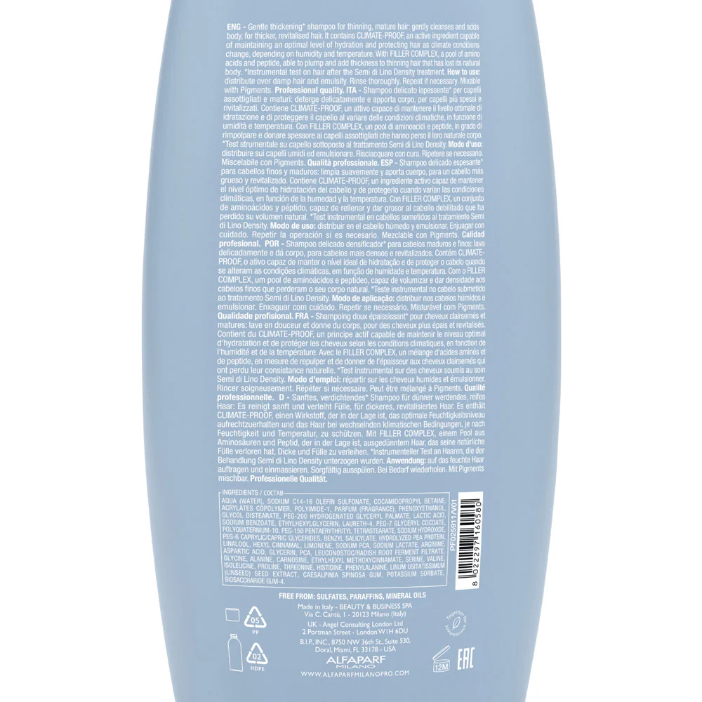 Alfaparf Milano Semi Di Lino Density Thickening Low Shampoo 1000ml - shampoo ispessente - Image 2