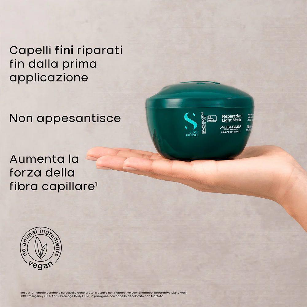 Alfaparf Milano Semi di Lino Reconstruction Reparative Light Mask 200ml - maschera ristrutturante capelli fini - Image 4