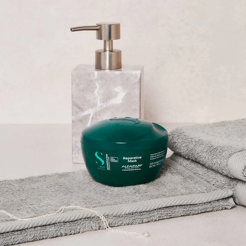 Alfaparf Milano Semi di Lino Reconstruction Reparative Mask 200ml - maschera ristrutturante capelli da medi a spessi - Image 3