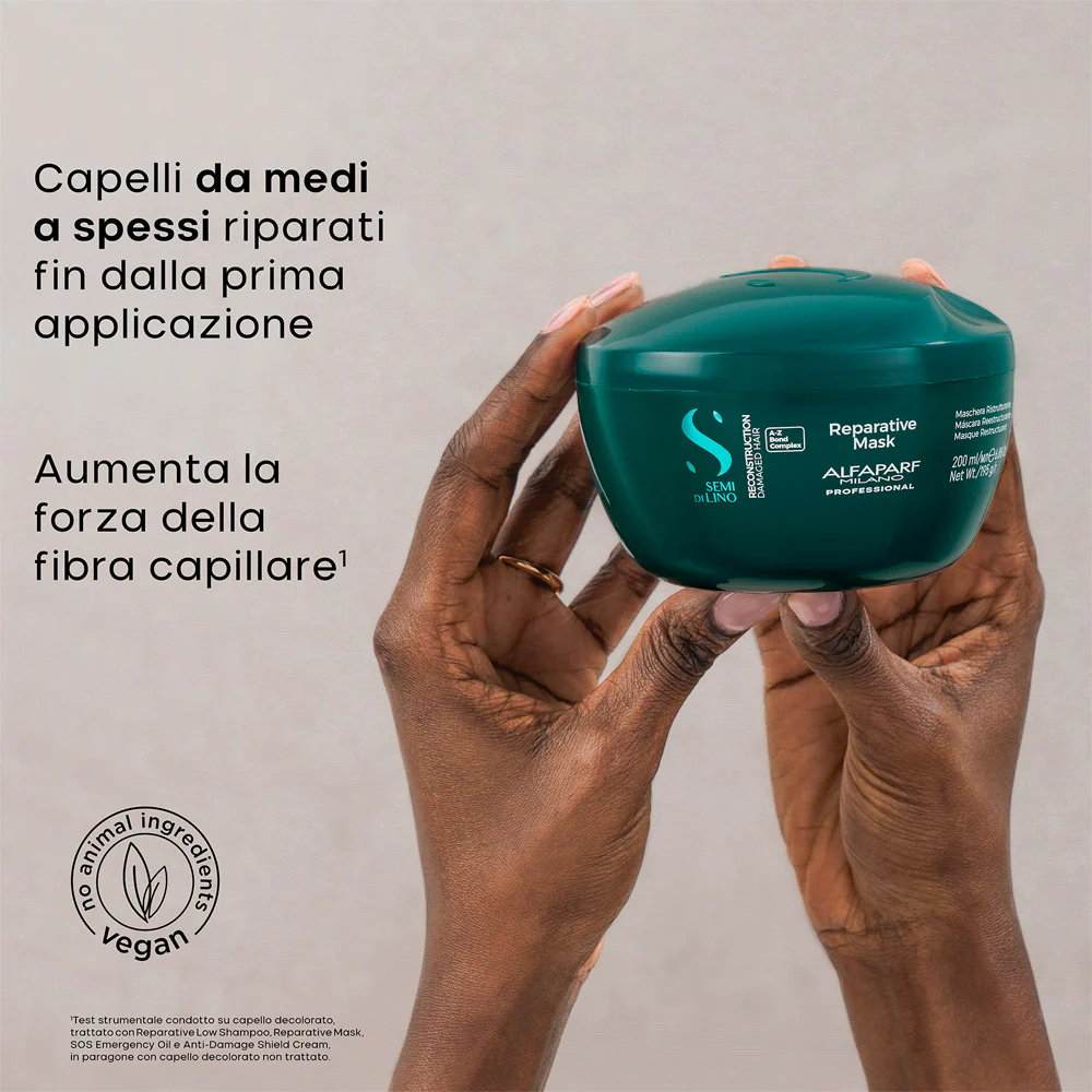 Alfaparf Milano Semi di Lino Reconstruction Reparative Mask 200ml - maschera ristrutturante capelli da medi a spessi - Image 4