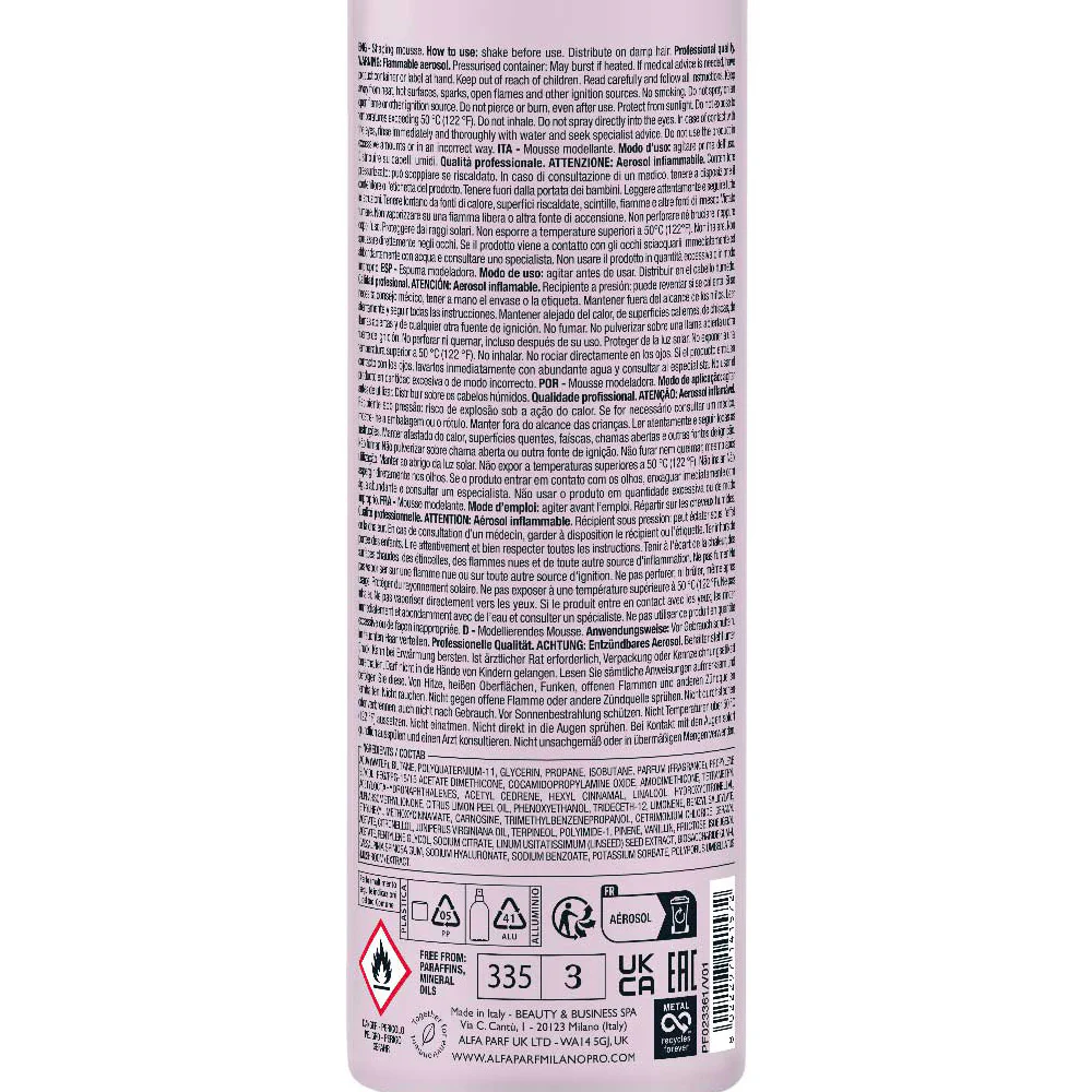 Alfaparf Milano Semi Di Lino Style&Care Flexible Mousse 250ml - mousse modellante tenuta media - Image 7