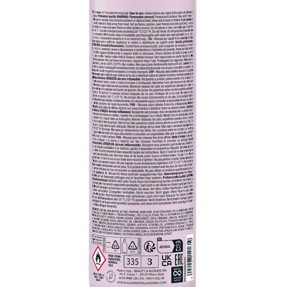 Alfaparf Milano Semi Di Lino Style&Care Amplifying Mousse 250ml - mousse capelli fini tenuta leggera - Image 7