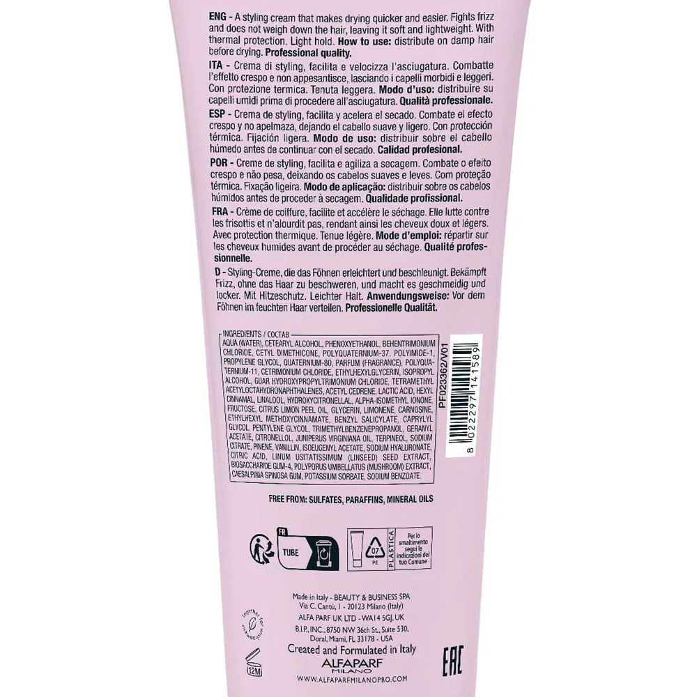 Alfaparf Milano Semi Di Lino Style&Care Blow Dry Cream 200ml - crema styling tenuta leggera - Image 4