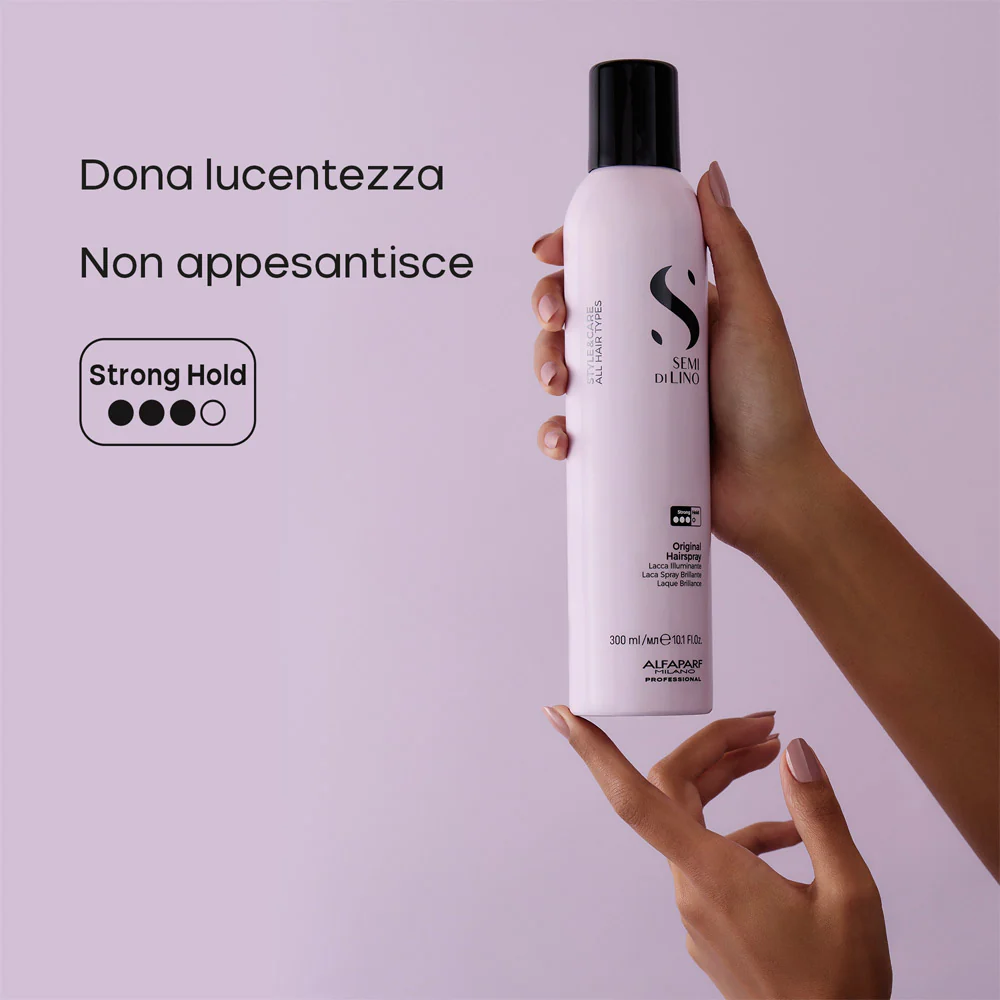 Alfaparf Milano Semi Di Lino Style&Care Original Hairspray 300ml - lacca illuminante tenuta forte - Image 5