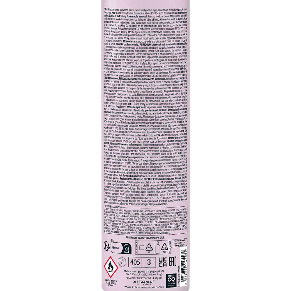 Alfaparf Milano Semi Di Lino Style&Care Original Hairspray 300ml - lacca illuminante tenuta forte - Image 8