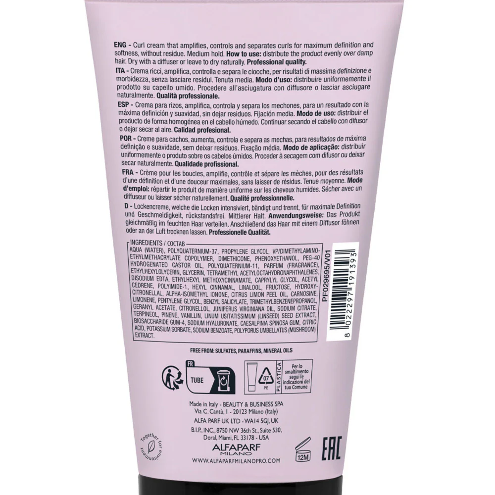 Alfaparf Milano Semi Di Lino Style&Care Twisted Curls 150ml - crema definizione ricci - Image 4