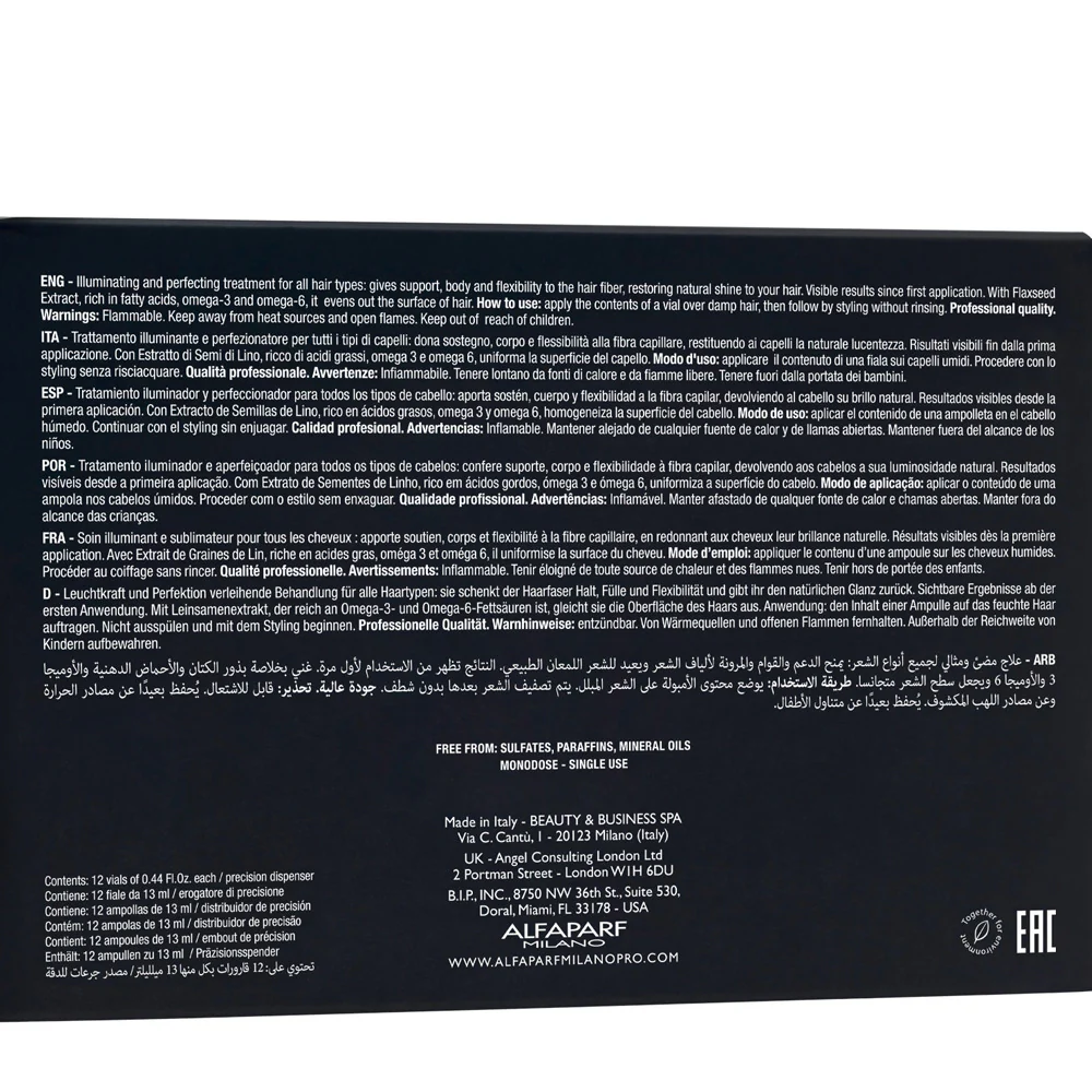 Alfaparf Milano Semi Di Lino Sublime Shine Lotion 12x13ml - trattamento illuminante - Image 6