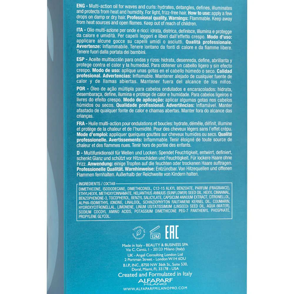 Alfaparf Milano Semi di Lino Curls Multi Benefit Oil 100ml - olio idratante per capelli ricci - Image 7
