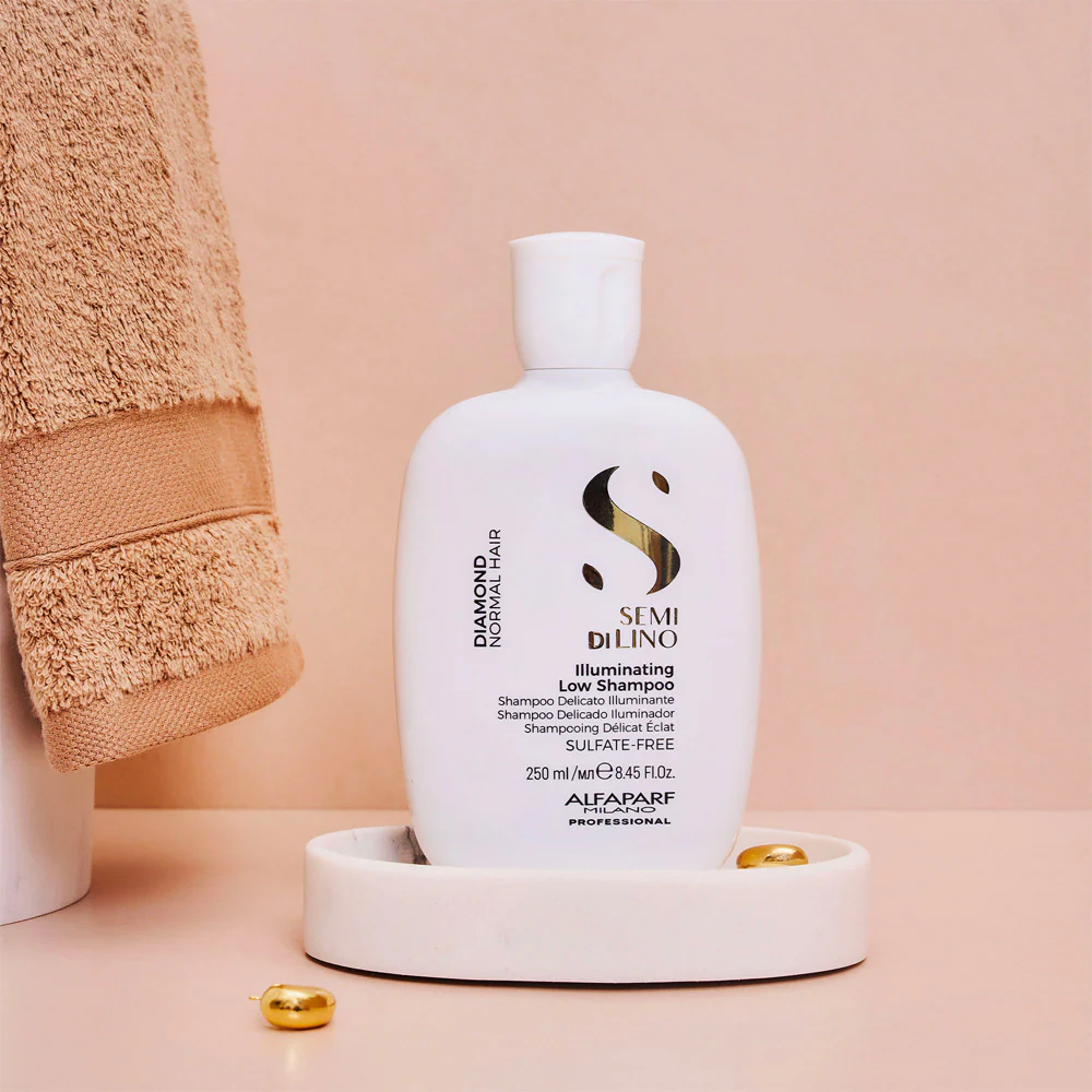 Alfaparf Milano Semi Di Lino Diamond Illuminating Low Shampoo 250ml - shampoo delicato illuminante per capelli normali - Image 5