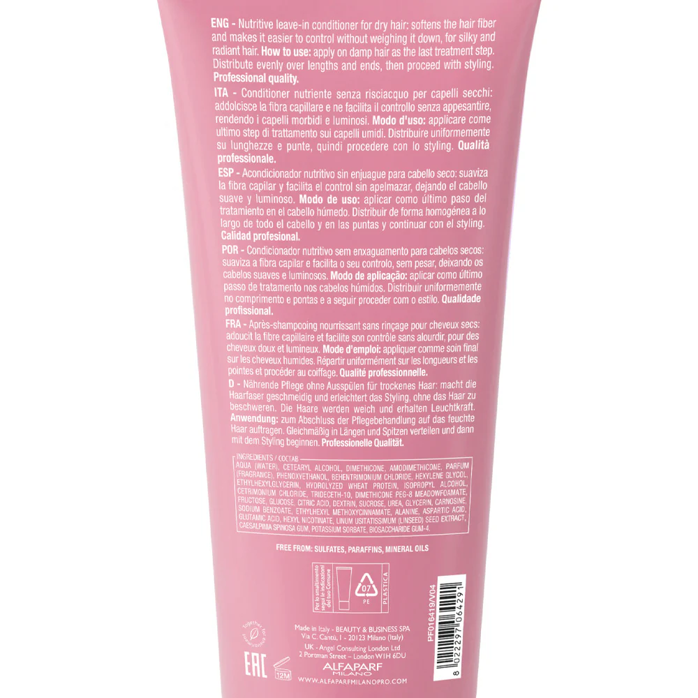 Alfaparf Milano Semi Di Lino Moisture Nutritive Leave-In Conditioner 200ml - balsamo nutriente senza risciacquo - Image 6