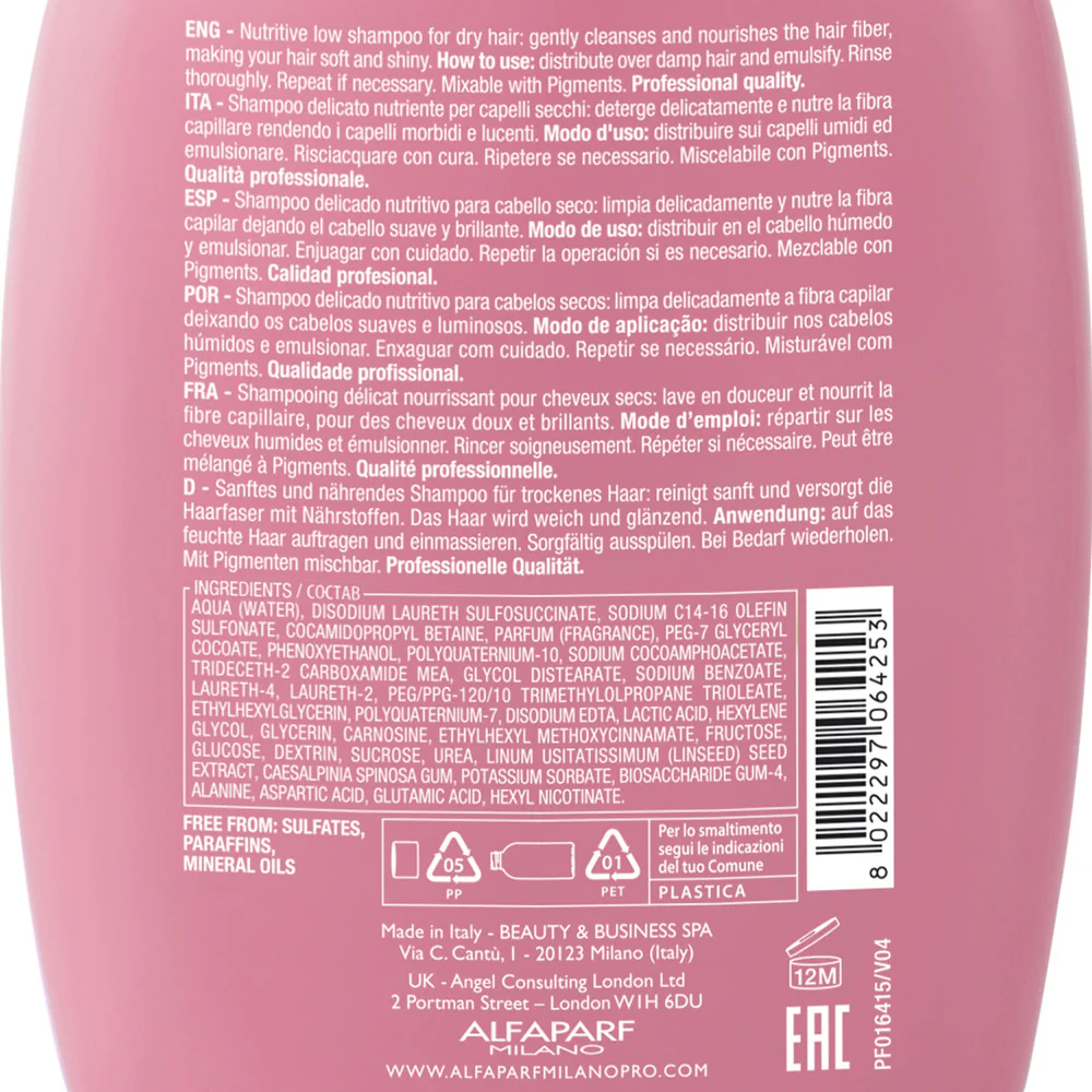 Alfaparf Milano Semi Di Lino Moisture Nutritive Low Shampoo 250ml - shampoo delicato nutriente per capelli secchi - Image 8