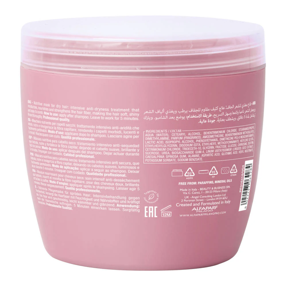 Alfaparf Milano Semi Di Lino Moisture Nutritive Mask 500ml - maschera nutriente per capelli secchi - Image 2