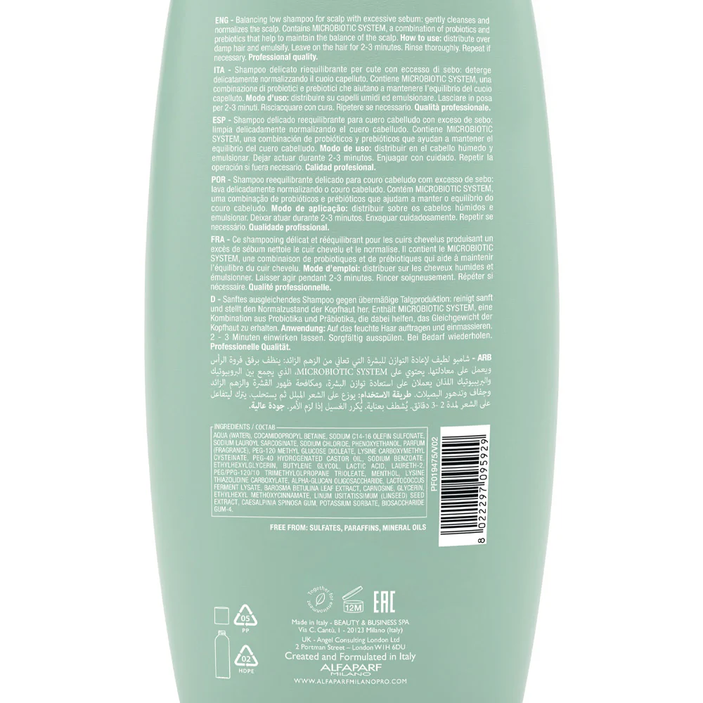 Alfaparf Milano Semi Di Lino Scalp Rebalance Balancing Low Shampoo 1000ml - shampoo delicato seboregolatore - Image 2