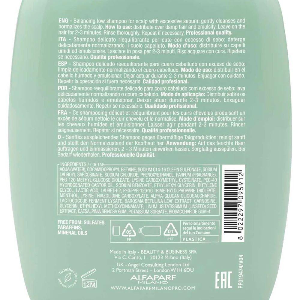 Alfaparf Milano Semi Di Lino Scalp Rebalance Balancing Low Shampoo 250ml - shampoo delicato seboregolatore - Image 6
