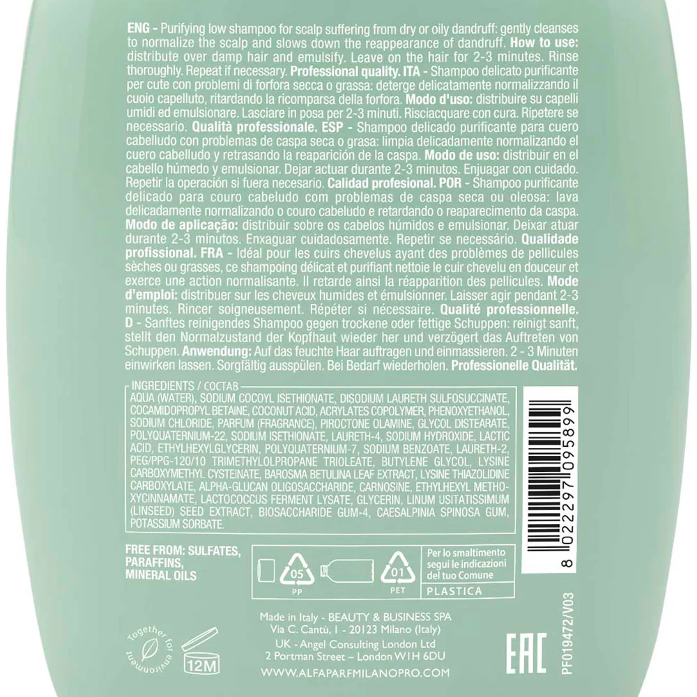 Alfaparf Milano Semi Di Lino Scalp Rebalance Purifying Low Shampoo 250ml - shampoo delicato purificante - Image 6