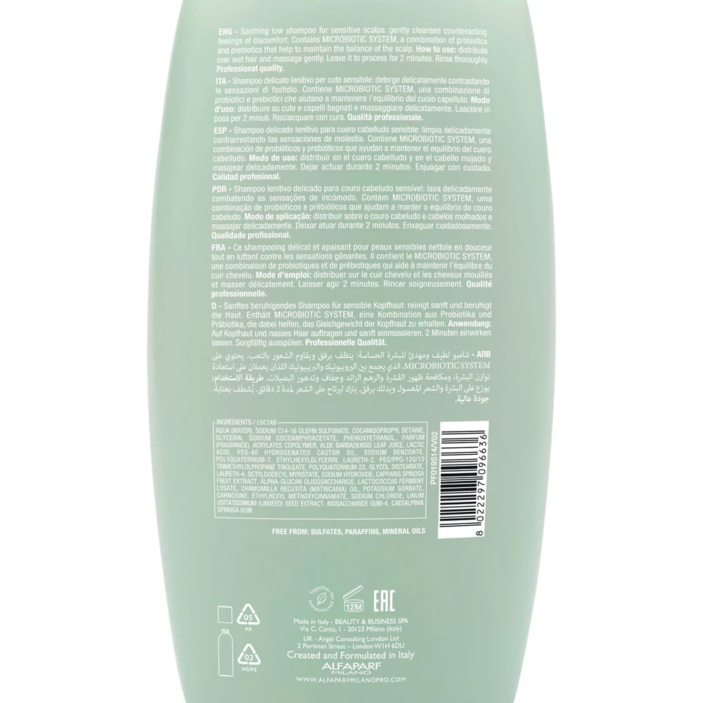 Alfaparf Milano Semi Di Lino Scalp Relief Calming Micellar Low Shampoo 1000ml - shampoo delicato lenitivo - Image 2