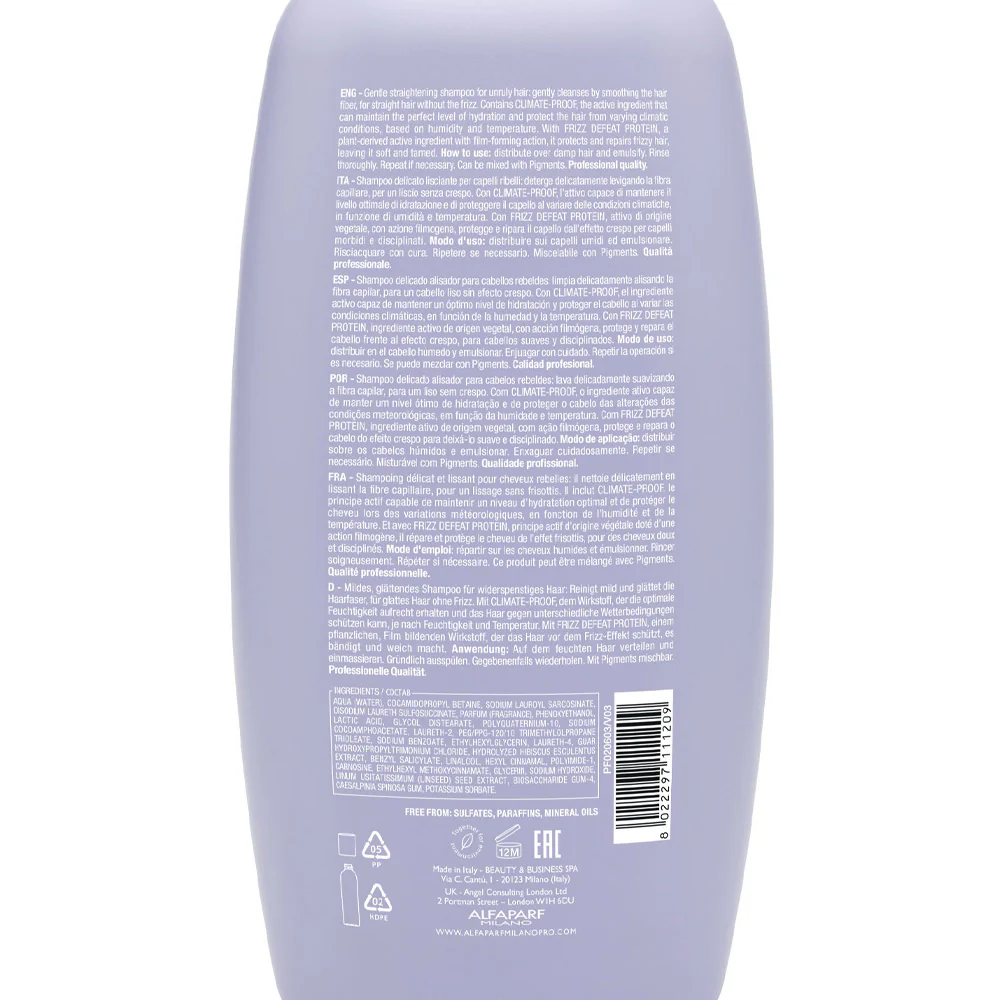 Alfaparf Milano Semi di Lino Smooth Smoothing Low Shampoo 1000ml - shampoo delicato lisciante - Image 2