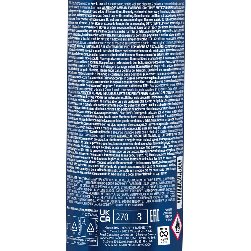 Alfaparf Milano Semi Di Lino Volume Volumizing Mousse Conditioner 200ml - balsamo volumizzante in mousse - Image 5