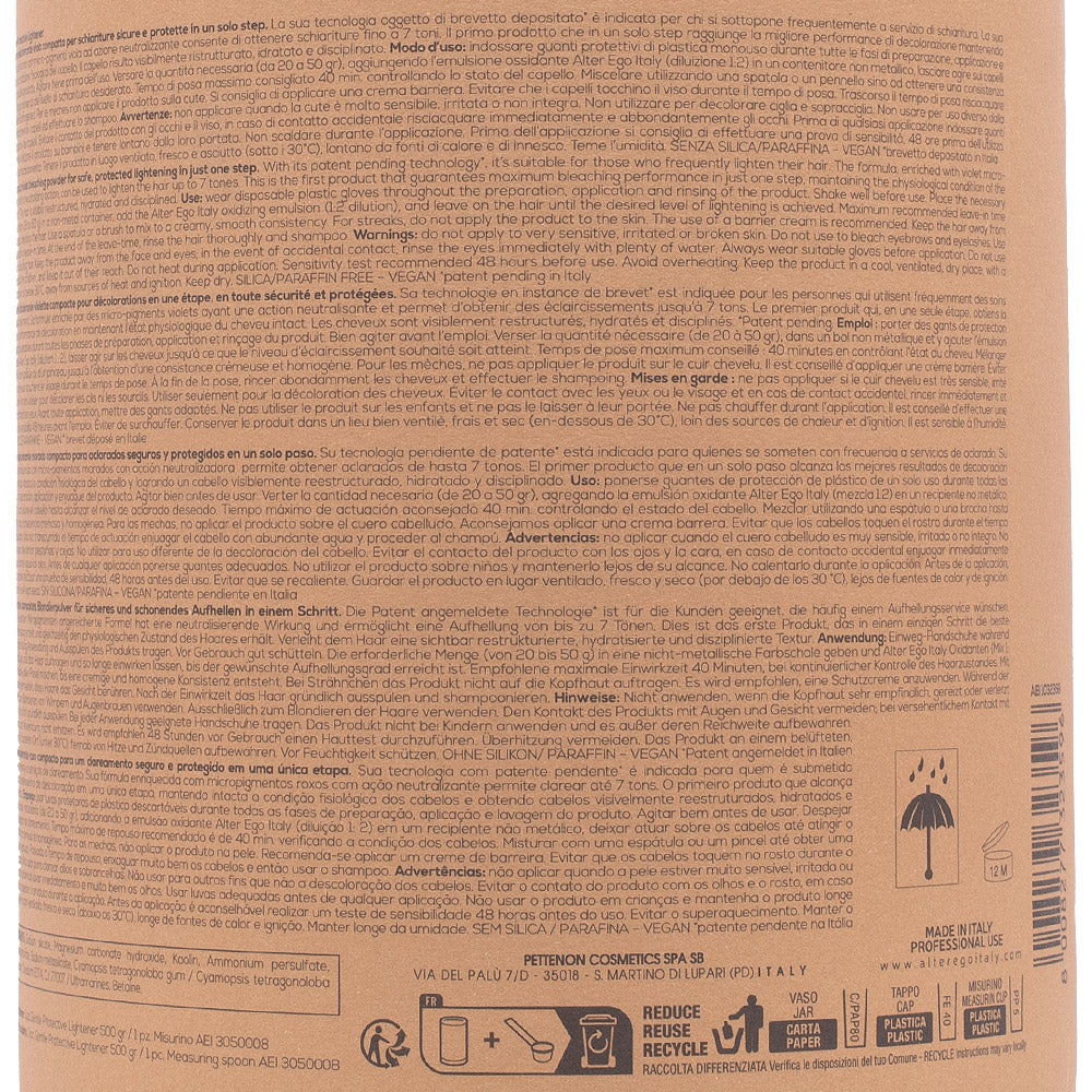 Alterego Blondego Gentle Protective Lightener 500gr - polvere decolorante viola compatta - Image 2