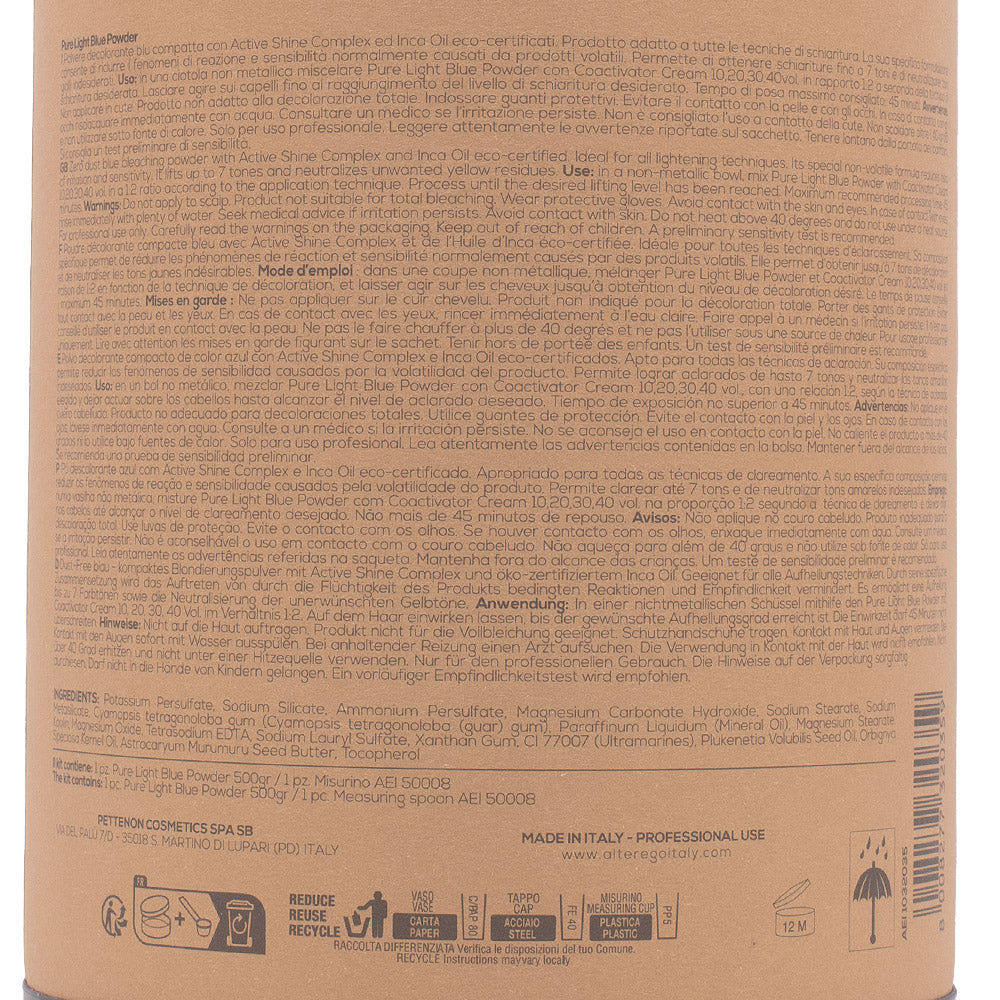 Alterego Blondego Pure Light Blue Powder 500gr - polvere decolorante blu compatta - Image 2