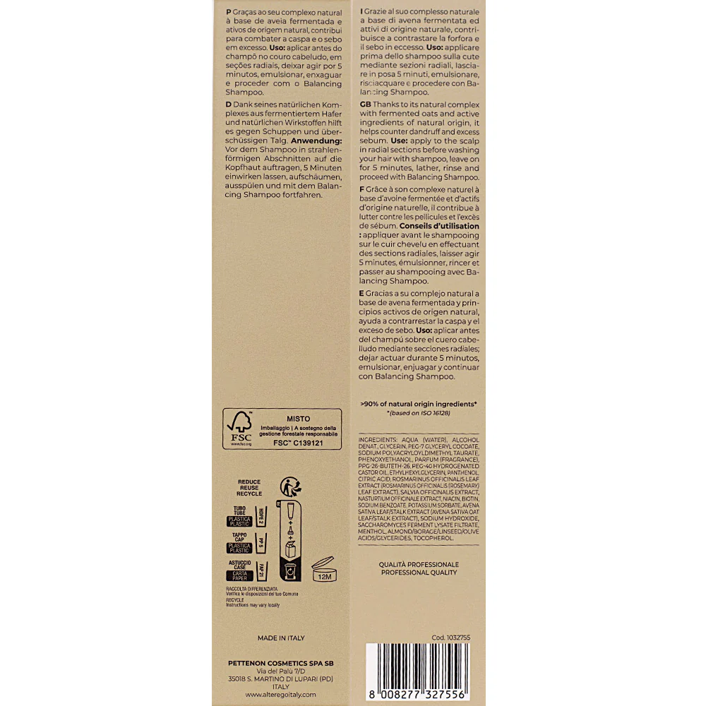 Alterego ScalpEgo Balancing Pre-Treatment 150ml -  trattamento pre shampoo purificante - Image 2