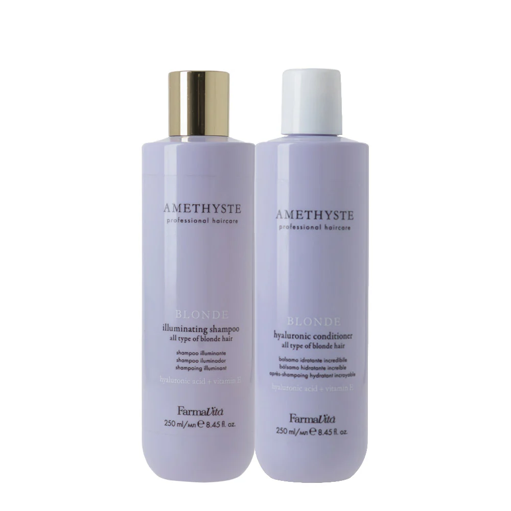 Farmavita Amethyste Blonde Cool Blonde Illuminating Shampoo 250ml Hyaluronic Conditioner 250ml