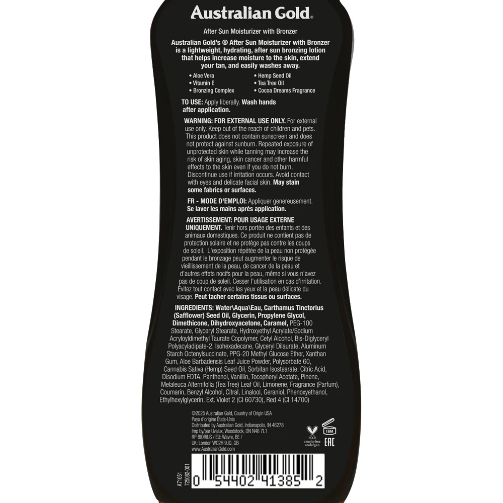 Australian Gold After Sun Moisturizer With Bronzer 237ml - doposole idratante - Image 2