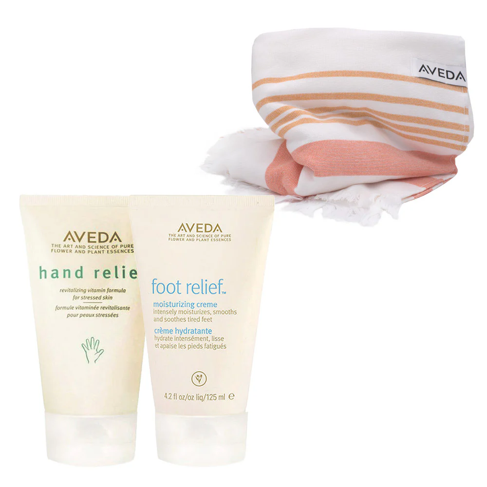 Aveda Hand Relief Moisturizing Creme 125ml Foot Relief Moisturizing Creme 125ml + Telo in Cotone Organico Omaggio