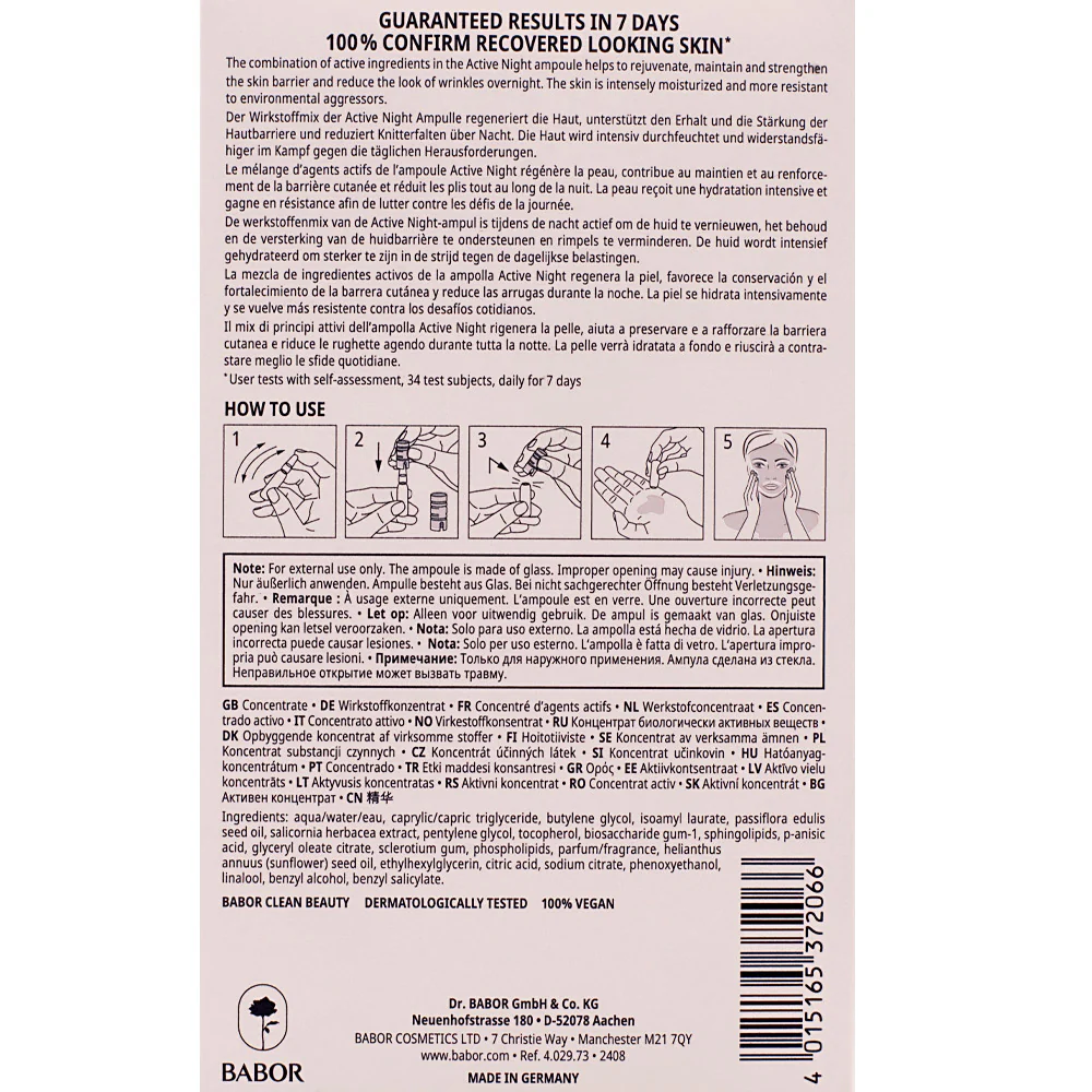 Babor Ampoule Concentrates Active Night 7x2ml - ampolle concentrate antiage trattamento notte - Image 6